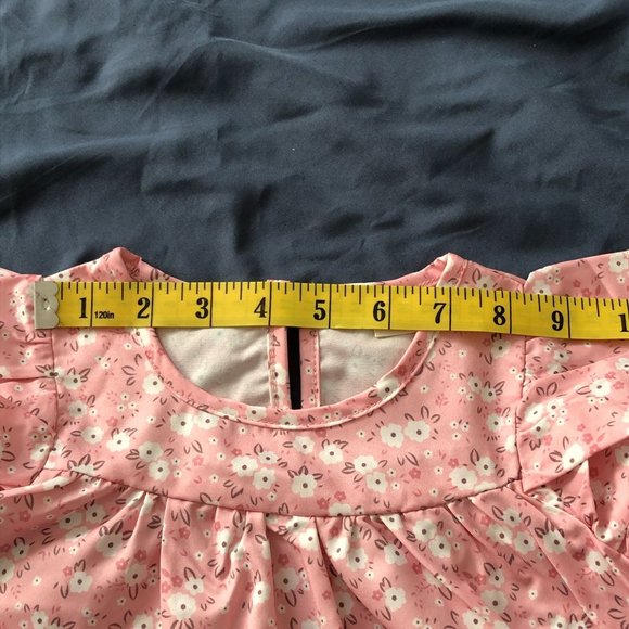 Unbranded Boutique Girls Spring/Summer Dress Peach White Flowers Size 100 (3-4Y) - Picture 5 of 12